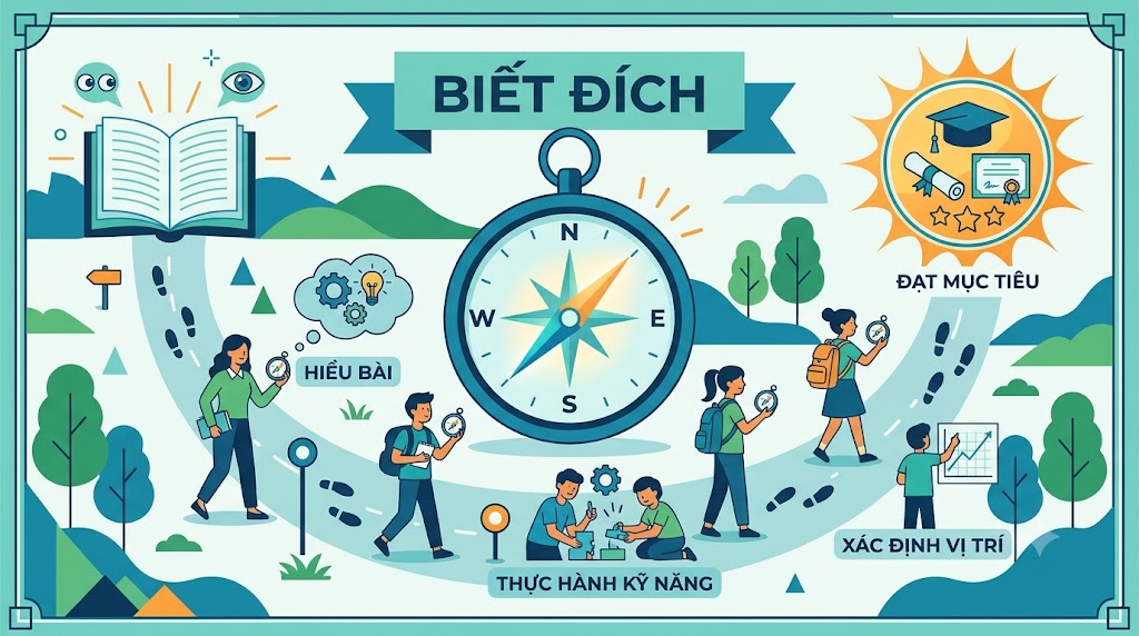 BƯỚC VÀO LỚP PHẢI BIẾT ĐÍCH – BƯỚC RA PHẢI BIẾT ĐÃ TỚI ĐÍCH CHƯA