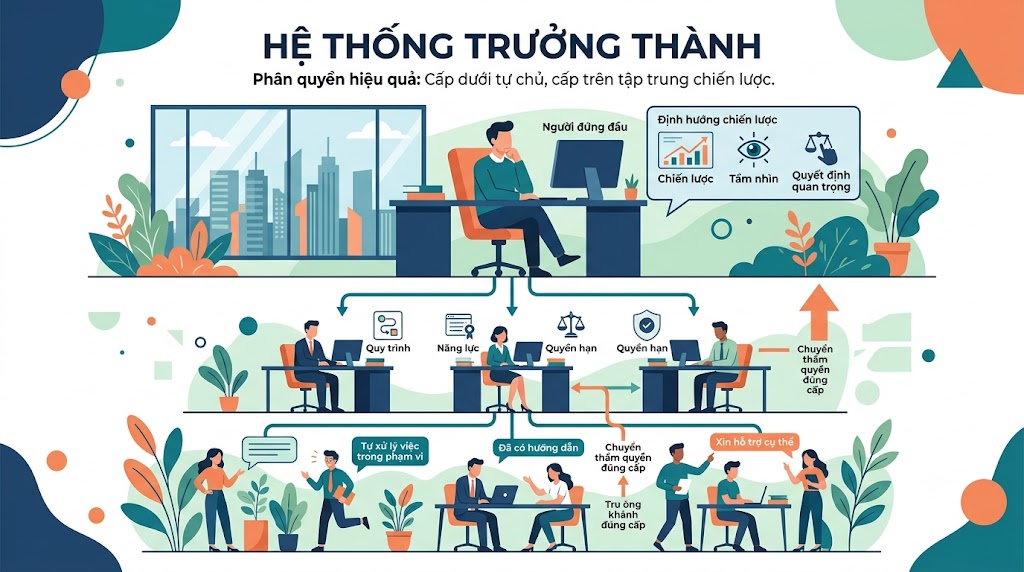 VIỆC GÌ CŨNG ĐƯA LÊN TỔNG GIÁM ĐỐC – ĐÓ LÀ CẨN TRỌNG HAY LÀ HỆ THỐNG CHƯA BIẾT PHÂN QUYỀN?