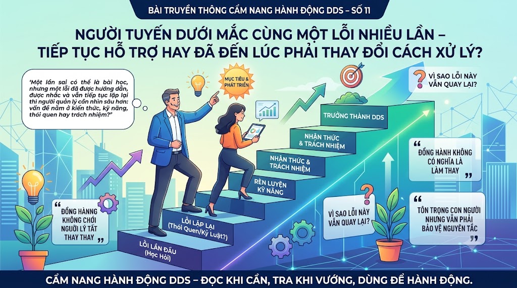 NGƯỜI TUYẾN DƯỚI MẮC CÙNG MỘT LỖI NHIỀU LẦN – TIẾP TỤC HỖ TRỢ HAY ĐÃ ĐẾN LÚC PHẢI THAY ĐỔI CÁCH XỬ LÝ?