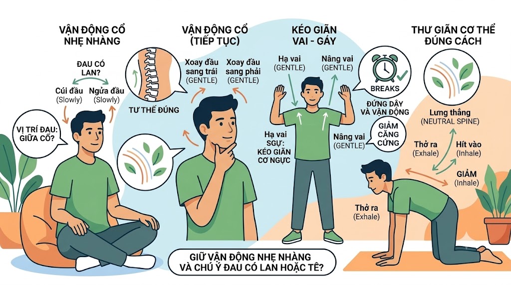 ĐAU CỔ KHI CÚI HOẶC NGỬA ĐẦU: CẦN CHÚ Ý ĐIỀU GÌ?
