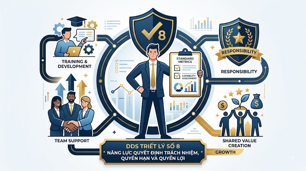 TRIẾT LÝ DDS SỐ 8 – NĂNG LỰC QUYẾT ĐỊNH TRÁCH NHIỆM, QUYỀN HẠN VÀ QUYỀN LỢI
