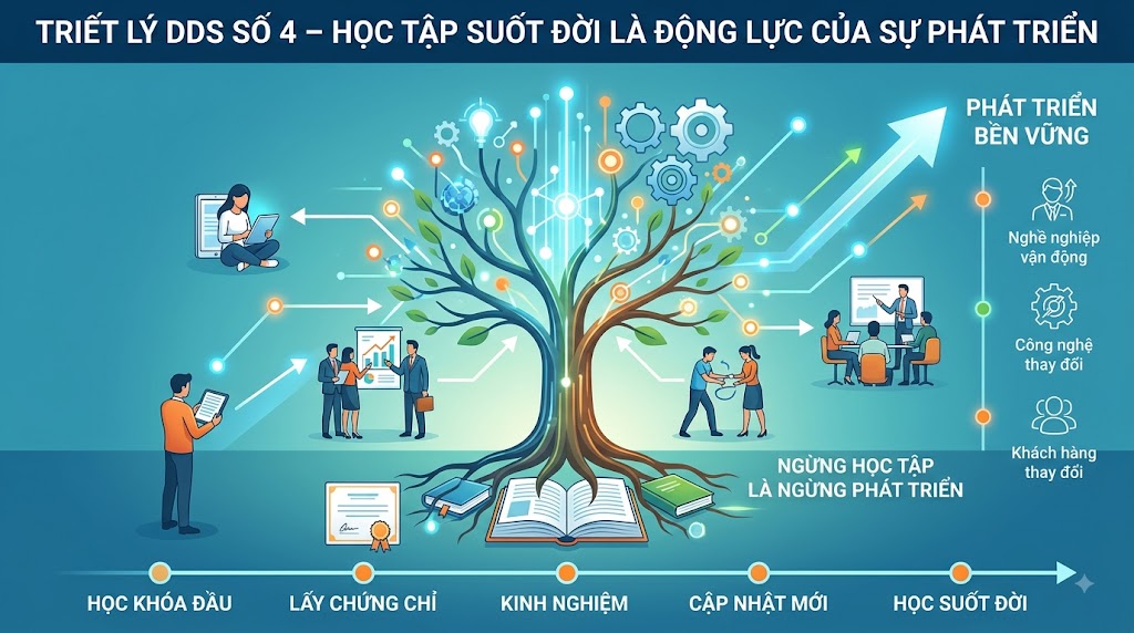 TRIẾT LÝ DDS SỐ 4 – HỌC TẬP SUỐT ĐỜI LÀ ĐỘNG LỰC CỦA SỰ PHÁT TRIỂN