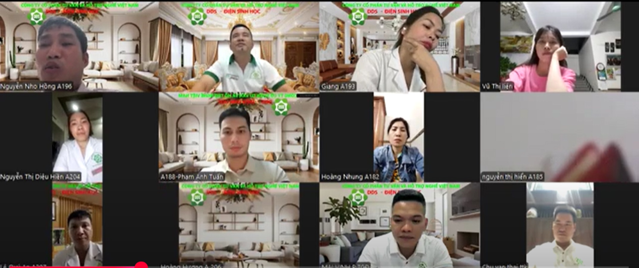Lớp sư phạm dạy học DDS khóa 7 thực hành giảng trực tuyến qua Zoom online 